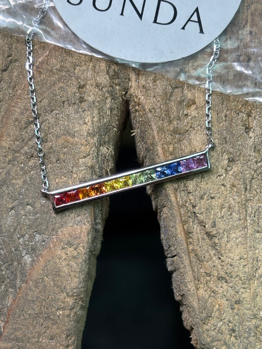 Rainbow Sapphire Choker Necklace for Pride 2025