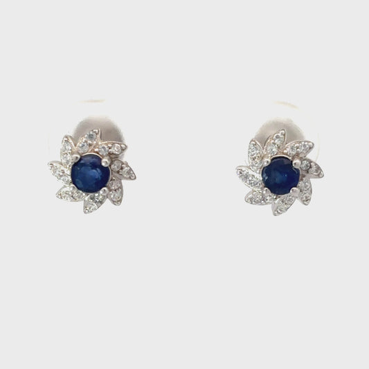 Sapphire Sun Stud Earrings