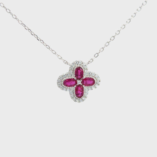 Ruby Clover Pendant