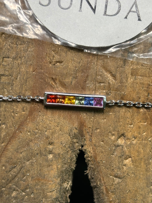 Rainbow Sapphire Bracelet for Pride 2025