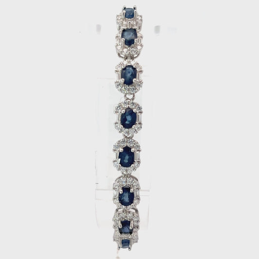 Sapphire Bracelet with Fancy Halo