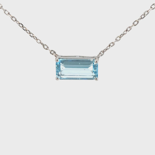 Aquamarine Horizontal Pendant