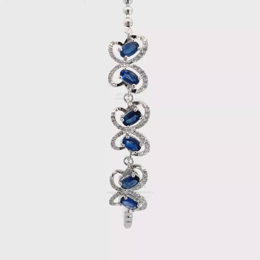 Sapphire Bracelet with Butterfly Motifs