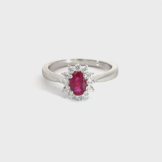 Ruby Ring with Halo