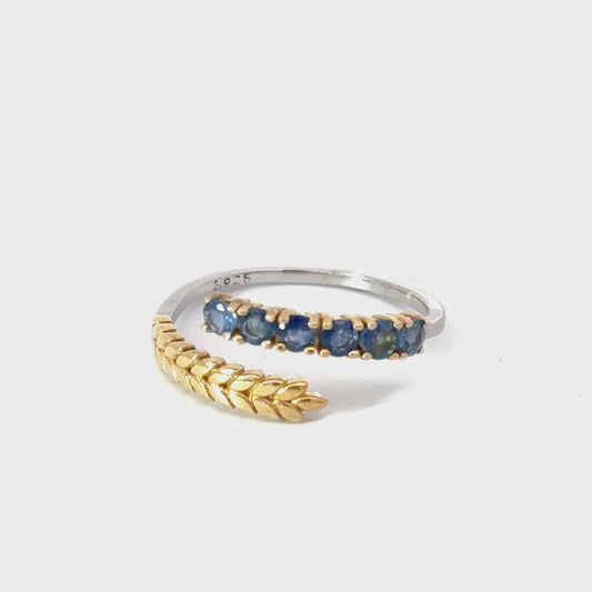 Sapphire Ring with Laurel