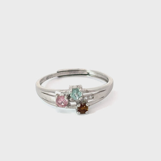 Tourmaline Ring with Trio Stones