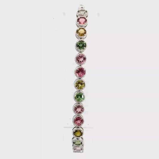 Tourmaline Bracelet with Round Bezels