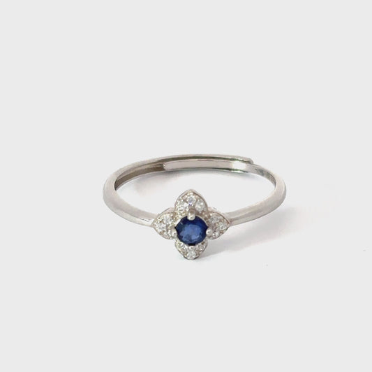 Sapphire Ring in Small Flower