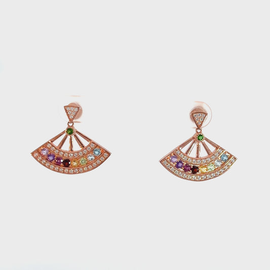 Quartz Fan Earrings