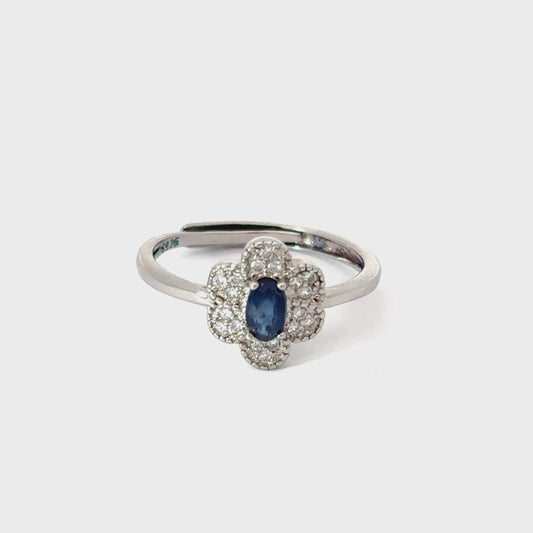 Sapphire Floral Ring