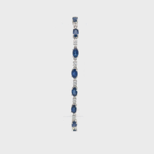 Sapphire Bracelet with Solitaire Connections